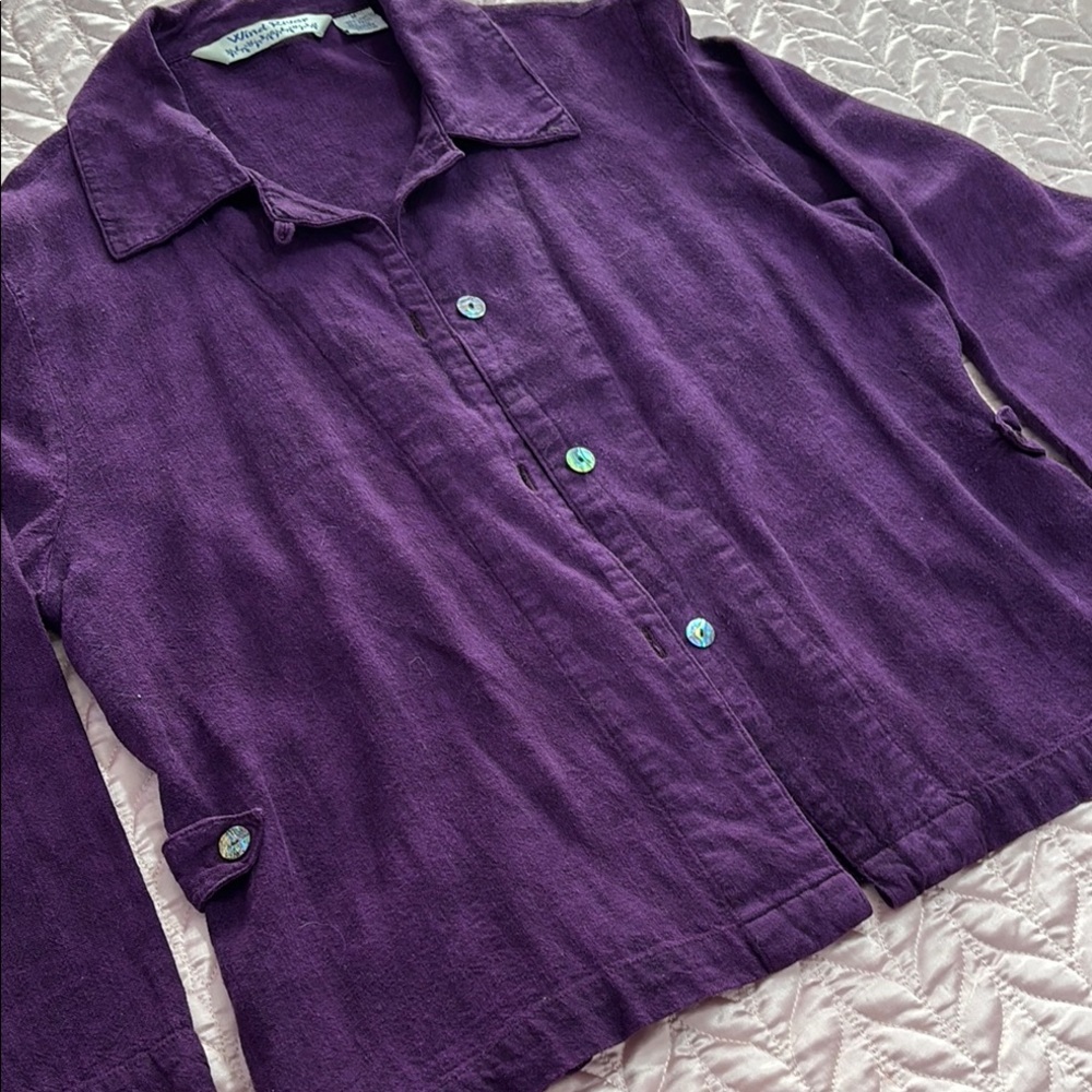 Wind River Med linen/rayon Shirt/Shirtjac w/front buttons+self-belted waist